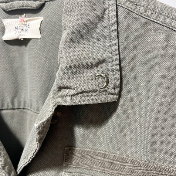 Marine Layer Zito Chore Coat in Olive Green Size Medium Linen Stars Moon - Picture 10 of 16